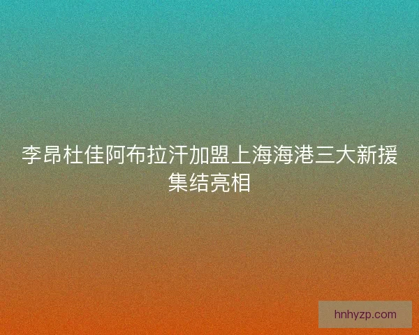 李昂杜佳阿布拉汗加盟上海海港三大新援集结亮相